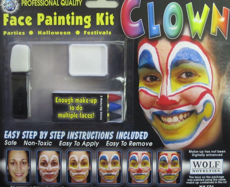 Wolfe Clown Face Painting Kit Professional Quality by HalloweenStore.com