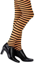 Orange and Black Striped Adult Pantyhose by HalloweenStore.com