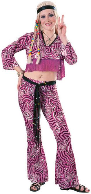 Psychedelia Hippie Adult Costume Sexy 70's or 60's Psychedelic Womans Ladies by HalloweenStore.com