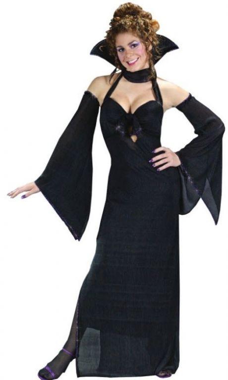 Dark Venus Sexy Adult Black Halter Gown Costume Dress S/M by HalloweenStore.com