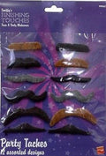 Assorted Stick-On Party Mustaches 12 pack by HalloweenStore.com