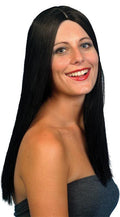 Long Black Alluring Glamour Wig with Skin Part by HalloweenStore.com