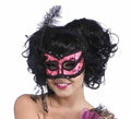 Pink & Black Burlesque Half Venetian Mask by HalloweenStore.com