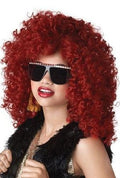 Long Burgundy Red Tight Curls Dance Hall Diva Costume Wig by HalloweenStore.com