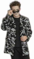 Skull and Crossbones Skeleton Reaper Costume Sports Jacket X-Large 50" Chest by HalloweenStore.com