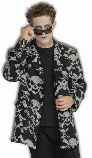 Skull and Crossbones Skeleton Reaper Costume Sports Jacket X-Large 50" Chest by HalloweenStore.com
