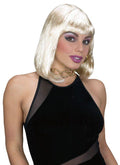 Blonde Tinsel Bob Wig With Bangs Sexy Costume Wig by HalloweenStore.com