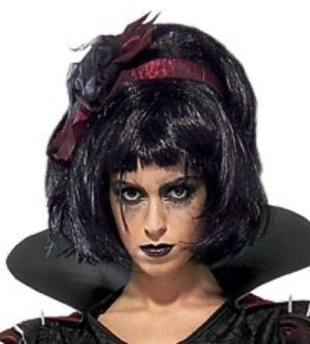 Snow Fright Short Black Wig with Bangs by HalloweenStore.com
