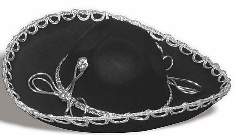 Black Sombrero Mexican Cinco De Mayo Adult Hat by HalloweenStore.com