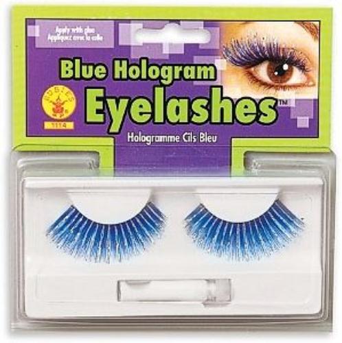 Blue Hologram Fake False Eyelashes by HalloweenStore.com
