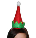 Christmas Elf Hat with Pom Poms on Headband by HalloweenStore.com
