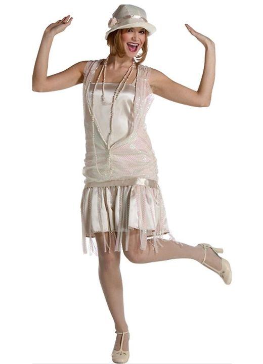 Ivory 1920s Gatsby Girl Adult Costume by HalloweenStore.com