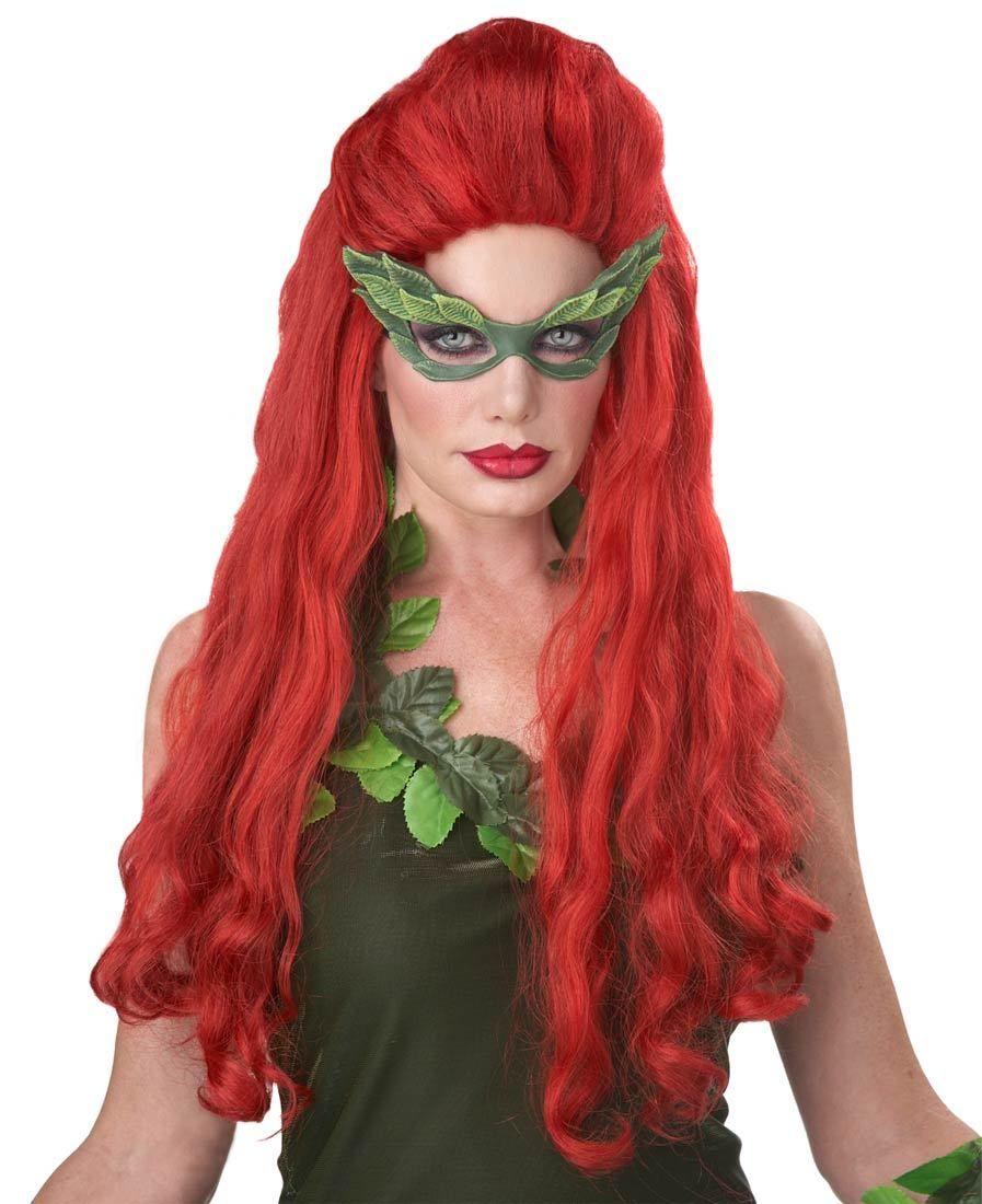 Lethal Beauty Adult Long Red Wavy Wig with Partial Updo by HalloweenStore.com