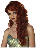 Long Wavy Auburn Mermaid Wig by HalloweenStore.com