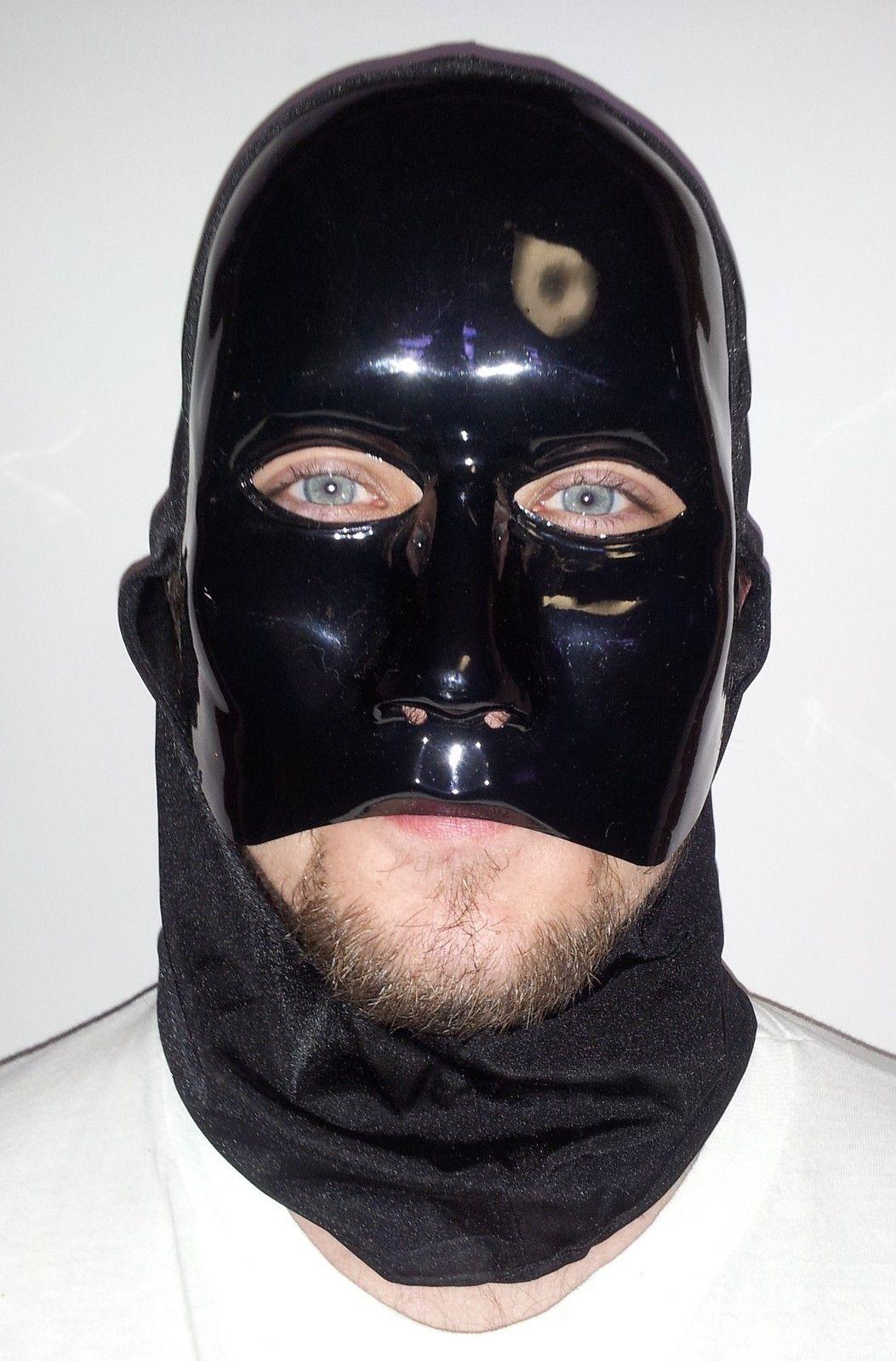 Cesar Plastic Black Knight Mask with Attached Fabric by HalloweenStore.com