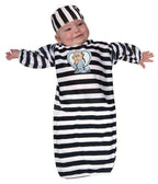 Newborn Convict Costume Black and White 0-9 months by HalloweenStore.com