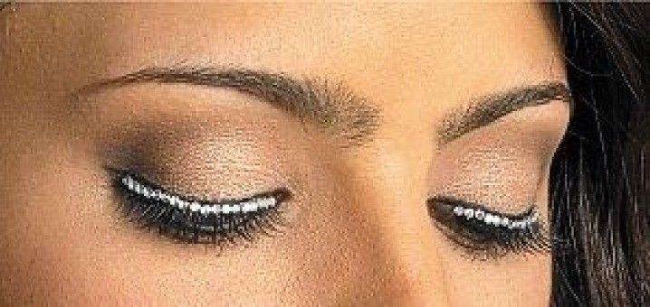 Rhinestone Glitter False Fake Eyelashes by HalloweenStore.com