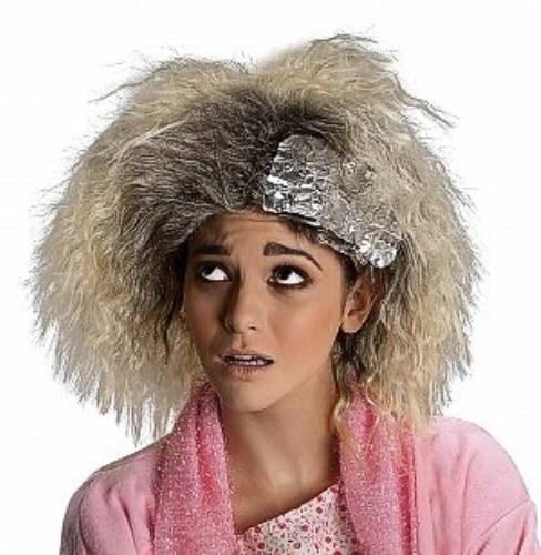 Blonde Crimped Hair Dye Job Adult Wig with Tin Foil by HalloweenStore.com