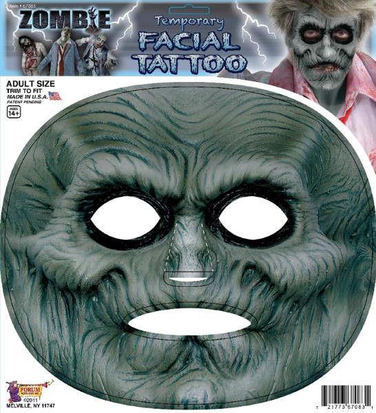 Zombie Temporary Facial Tattoo by HalloweenStore.com