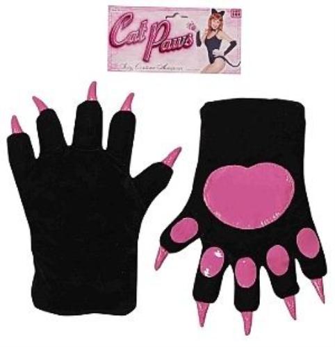 Forum Novelties Women's Black with Pink Cat Paws Adult Costume Gloves by HalloweenStore.com