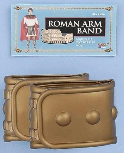 Gold Plastic Adjustable Roman Armbands Costume Accessory by HalloweenStore.com