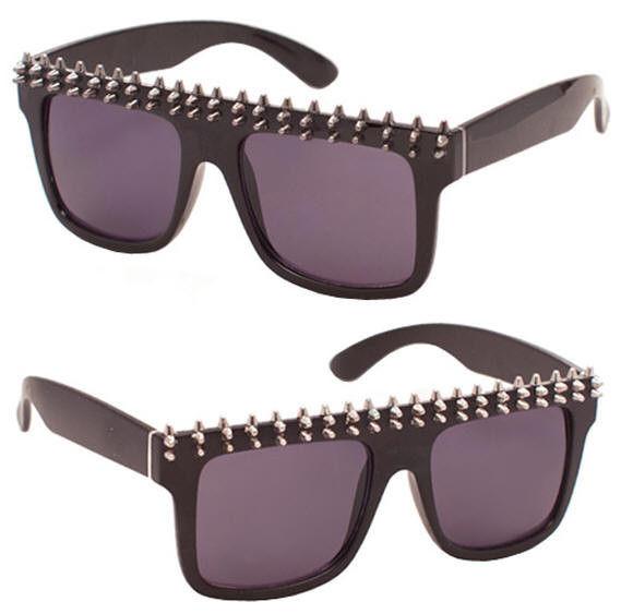 Small Spike Black Frame Dark Tinted Sunglasses by HalloweenStore.com