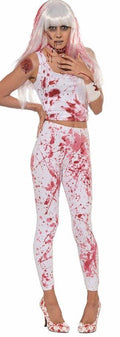 White Adult Bloody Leggings With Blood Spatter Costume Accessory by HalloweenStore.com