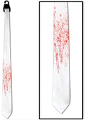 Blood Splatter Tie White Tie with Red Blood Stains by HalloweenStore.com