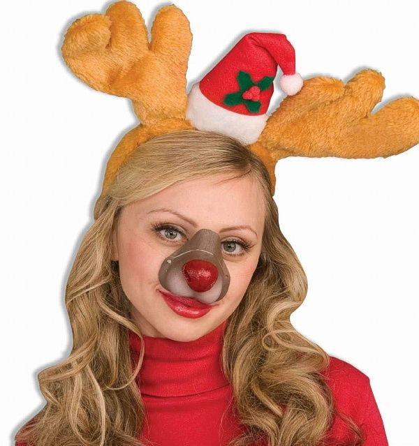 Rudolph the Reindeer Nose on Elastic Band Christmas Costume Accessory by HalloweenStore.com