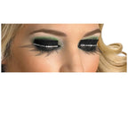 Fishnet and Rhinestone Mesh Glitter Sparkle Fake False Eyelashes by HalloweenStore.com