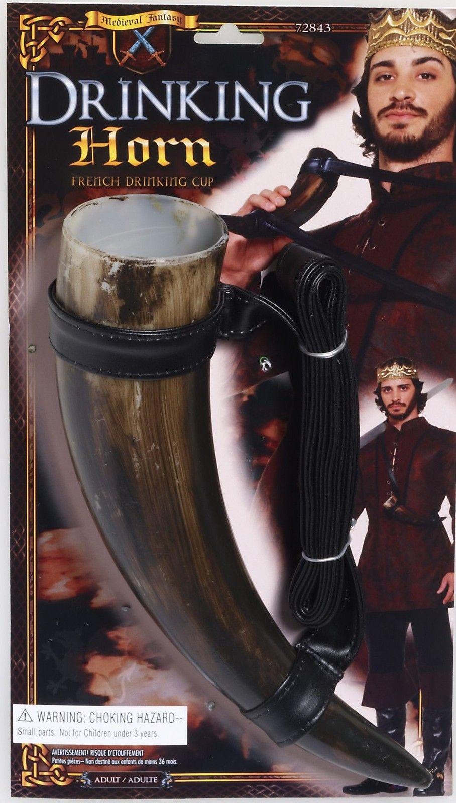 Medieval Fantasy French Drinking Horn Cup Viking Costume Accessory by HalloweenStore.com