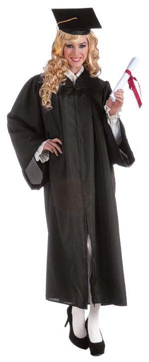 Adult Unisex Black Full Length Graduation Robe Costume by HalloweenStore.com
