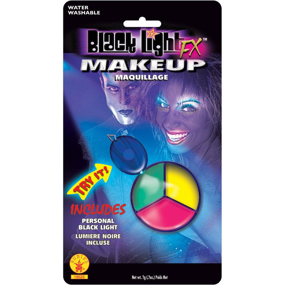 Blacklight Makeup Tri-Color Palette Colors Green Yellow Pink by HalloweenStore.com