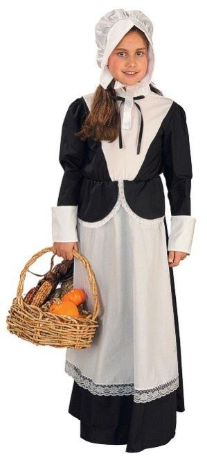Pilgrim Girl Thanksgiving Colonial Child Costume Small 4-6 by HalloweenStore.com