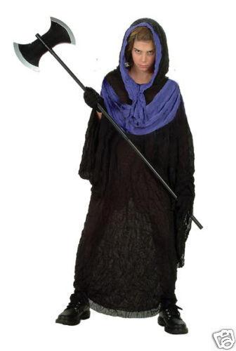 Boys Vengeance Horror Hooded Robe with Purple Collar Costume Medium by HalloweenStore.com