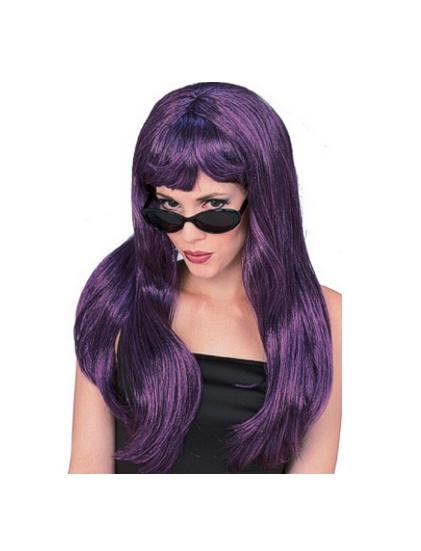 Sexy Purple & Black Glamour Wig NEW REDUCED by HalloweenStore.com