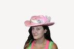 Rhinestone Pink Sequin Cowgirl Gal Feather Girl Dress Up Costume Hat by HalloweenStore.com