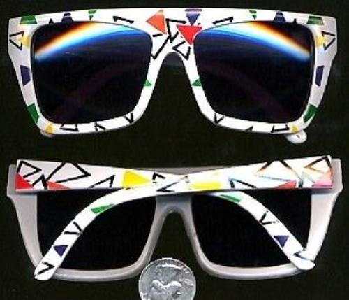 80's White Party Colorful Triangle Mod Sunglasses Party3 by HalloweenStore.com