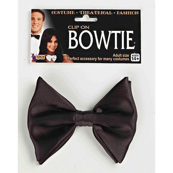 Black Formal Clip-On Bowtie Costume Party Accessory Nerd Dork Scientist by HalloweenStore.com