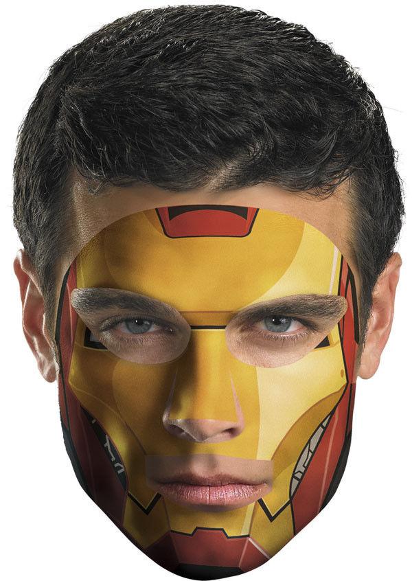 Iron Man Face Temporary Tattoo Makeup Easier Than Mask by HalloweenStore.com