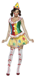 Ruffles the Party Clown Ladies Sassy Adult Costume by HalloweenStore.com