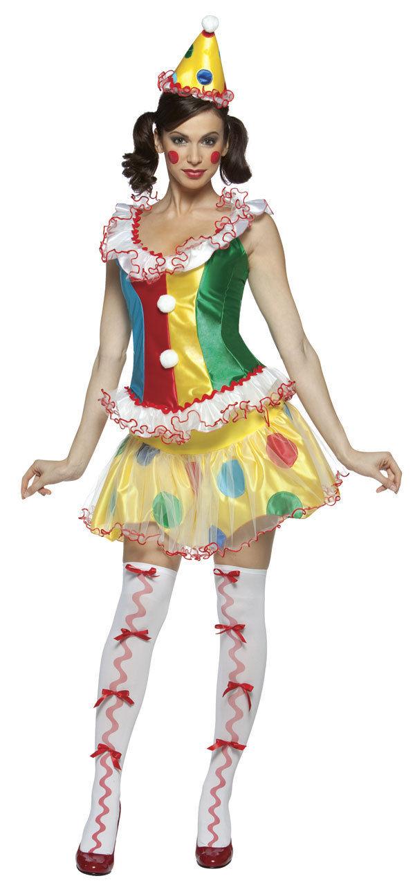 Ruffles the Party Clown Ladies Sassy Adult Costume by HalloweenStore.com