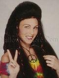 Dark Burgundy Frizzy Hippie Chick Wig with Red Ribbon by HalloweenStore.com