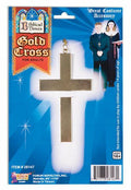 Gold Metal Theatrical Cross Necklace by HalloweenStore.com