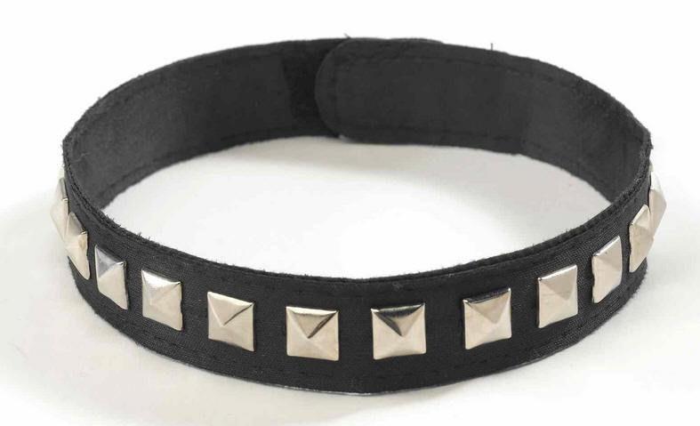 Studded Choker Black Gothic Biker Costume Accessory by HalloweenStore.com