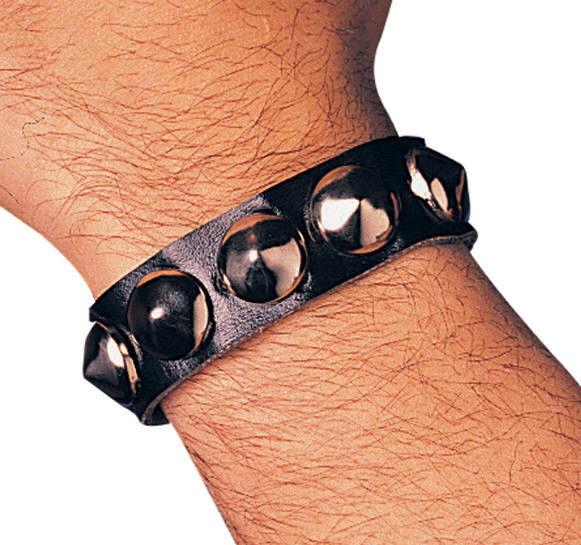 Single Studded Biker Goth Wristband Costume Accessory by HalloweenStore.com