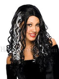 Cryptic Black and White Long Curly Wig by HalloweenStore.com