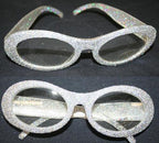 Silver Sparkle Glitter Glasses with Clear Lens by HalloweenStore.com