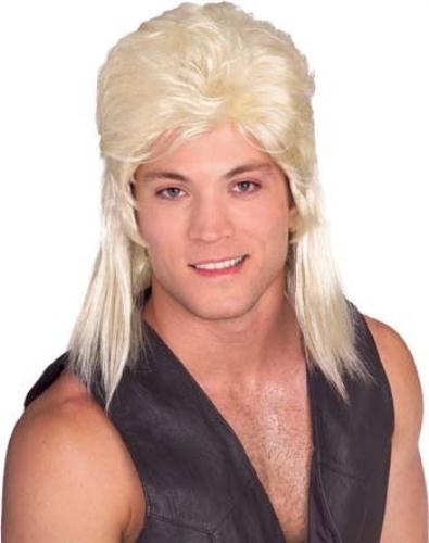 Joe Exotic Tiger King Humor Blonde Mullet Shoulder Length Wig by HalloweenStore.com