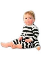 Three Arm Baby Costume Black and White Striped Jumpsuit 12 Months by HalloweenStore.com